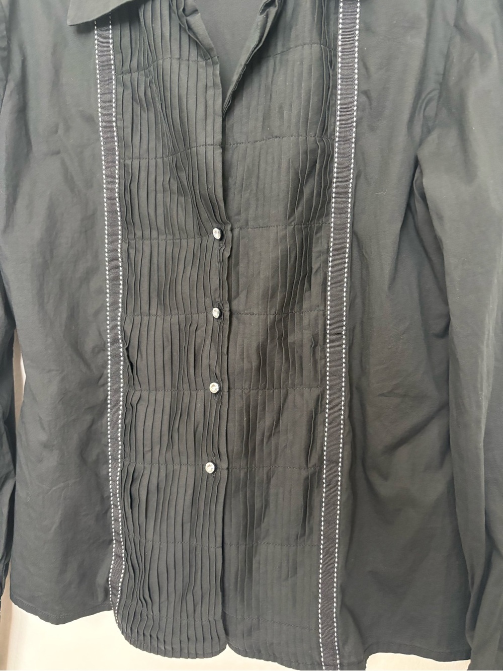 Farinaz Taghavi Women’s Long Sleeve Scallop Front Button Up Blouse Size 8 Sku#38 - Picture 2 of 7